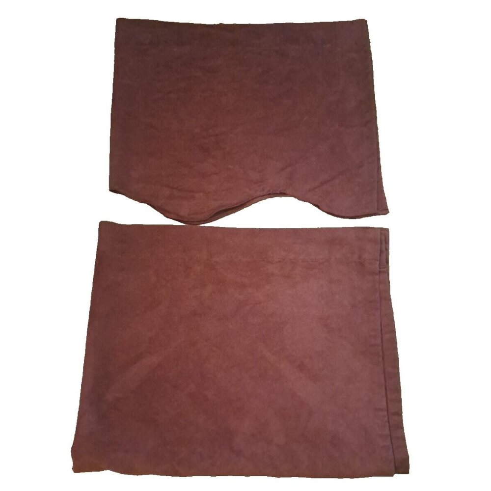 Rust Microfiber Curtain Valance Set Linden Street Reddish Brown Scalloped